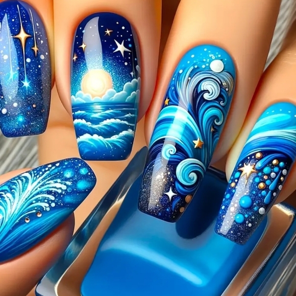 24 Pieces Fake Press On Nails - Picture 1 of 5